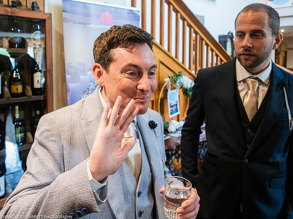 EDWARD GETTING READY AT THE LANCASTER HOUSE HOTEL, BAILRIGG, LANCASTER, LANCASHIRE