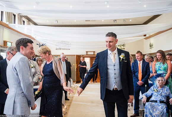 WEDDING CEREMONY ENTRANCE  AT THE LANCASTER HOUSE HOTEL, BAILRIGG, LANCASTER, LANCASHIRE