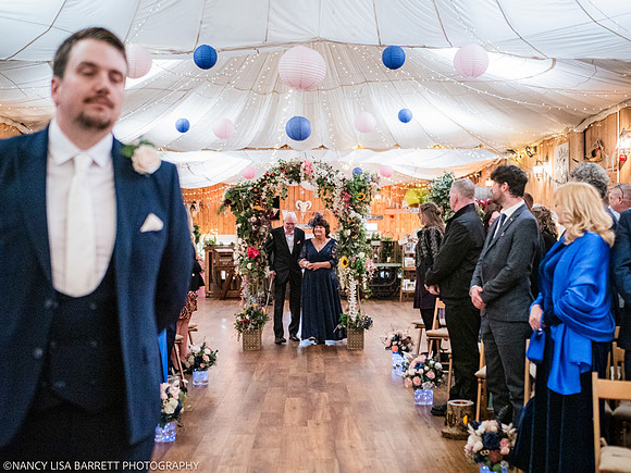 CEREMONY ENTRANCE - WELLBEING FARM WEDDING, BOLTON, GREATER MANCHESTER