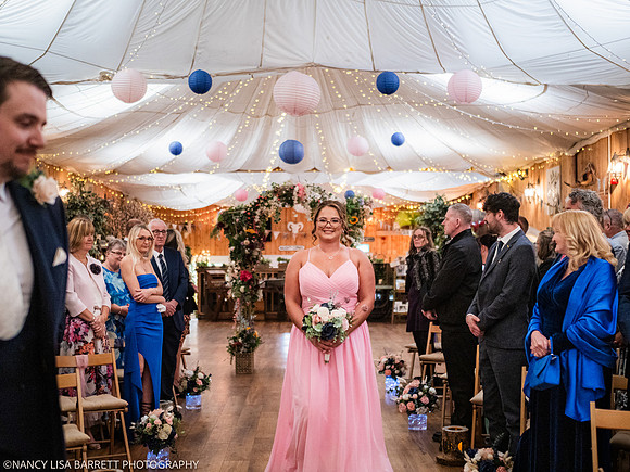 CEREMONY ENTRANCE - WELLBEING FARM WEDDING, BOLTON, GREATER MANCHESTER
