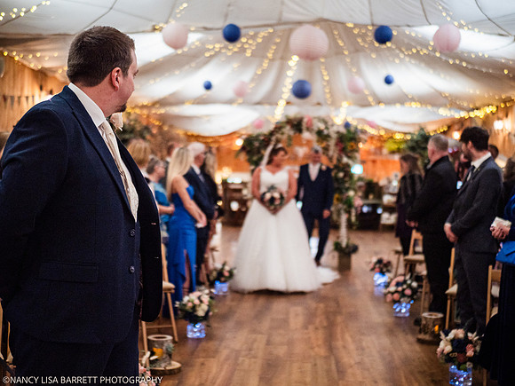 CEREMONY ENTRANCE - WELLBEING FARM WEDDING, BOLTON, GREATER MANCHESTER