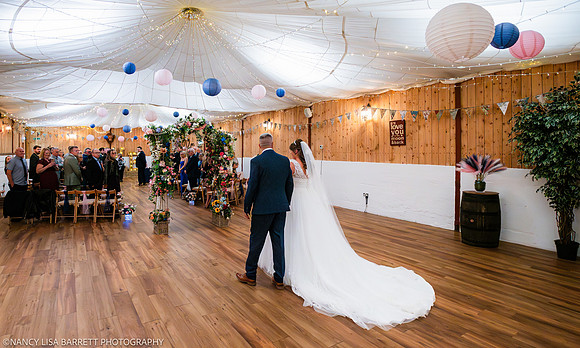 CEREMONY ENTRANCE - WELLBEING FARM WEDDING, BOLTON, GREATER MANCHESTER