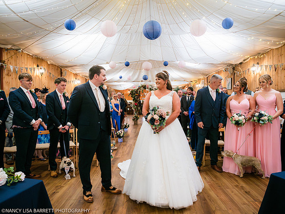 CEREMONY ENTRANCE - WELLBEING FARM WEDDING, BOLTON, GREATER MANCHESTER