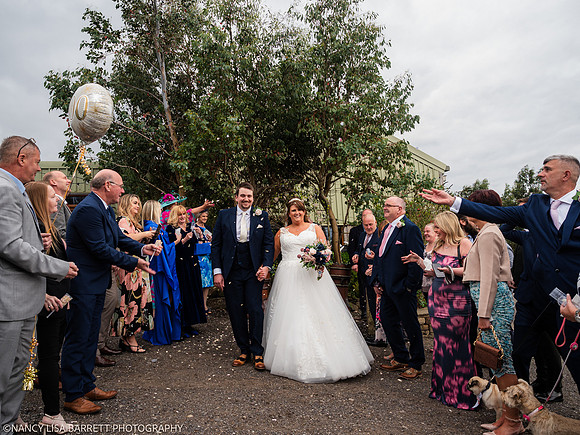 CEREMONY EXIT, CONFETTI & GROUPS - WELLBEING FARM WEDDING, BOLTON, GREATER MANCHESTER