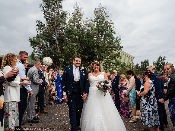 CEREMONY EXIT, CONFETTI & GROUPS - WELLBEING FARM WEDDING, BOLTON, GREATER MANCHESTER