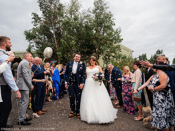 CEREMONY EXIT, CONFETTI & GROUPS - WELLBEING FARM WEDDING, BOLTON, GREATER MANCHESTER
