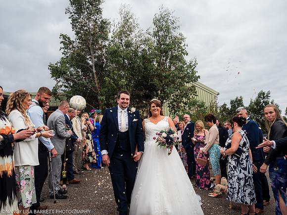 CEREMONY EXIT, CONFETTI & GROUPS - WELLBEING FARM WEDDING, BOLTON, GREATER MANCHESTER