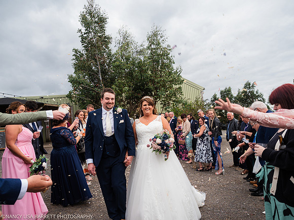 CEREMONY EXIT, CONFETTI & GROUPS - WELLBEING FARM WEDDING, BOLTON, GREATER MANCHESTER