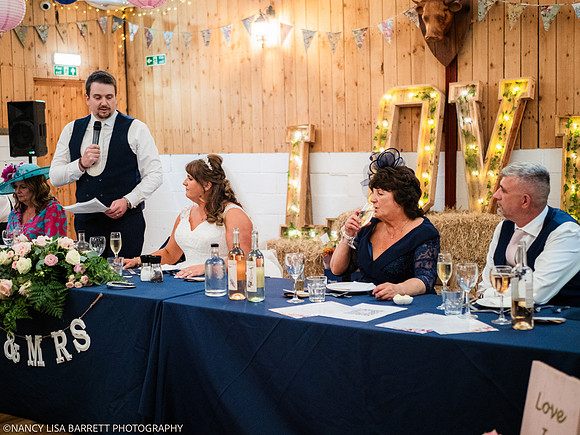 SPEECHES AND ROOM - WELLBEING FARM WEDDING, BOLTON, GREATER MANCHESTER