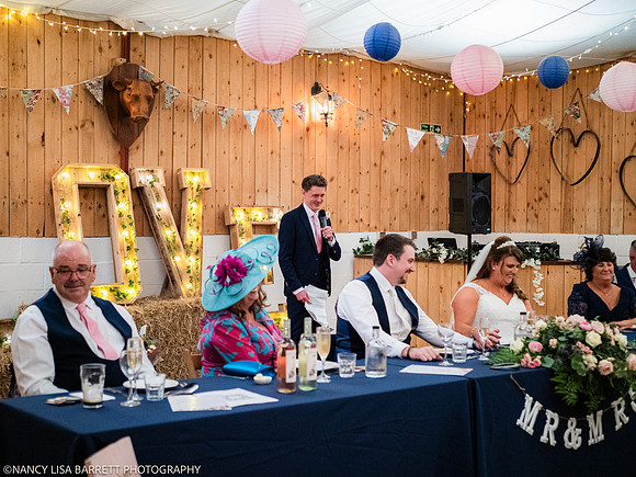 SPEECHES AND ROOM - WELLBEING FARM WEDDING, BOLTON, GREATER MANCHESTER