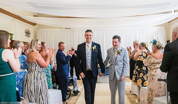 WEDDING EXIT CEREMONY CONFETTI ETC AT THE LANCASTER HOUSE HOTEL, BAILRIGG, LANCASTER, LANCASHIRE