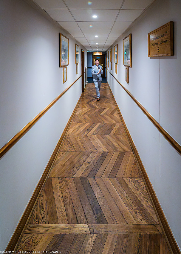 EDWARD GETTING READY AT THE LANCASTER HOUSE HOTEL, BAILRIGG, LANCASTER, LANCASHIRE