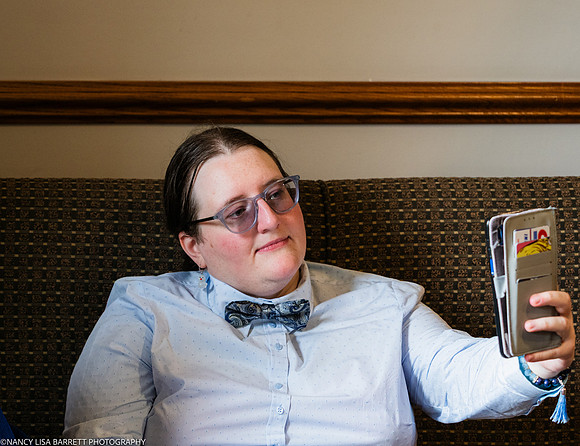 EDWARD GETTING READY AT THE LANCASTER HOUSE HOTEL, BAILRIGG, LANCASTER, LANCASHIRE