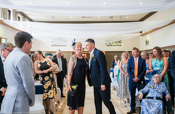 WEDDING CEREMONY ENTRANCE  AT THE LANCASTER HOUSE HOTEL, BAILRIGG, LANCASTER, LANCASHIRE