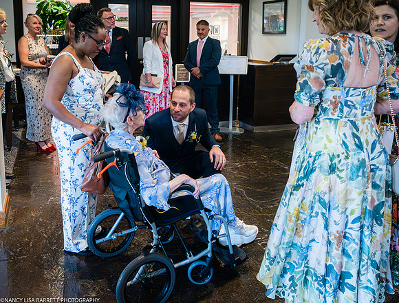 EDWARD GETTING READY AT THE LANCASTER HOUSE HOTEL, BAILRIGG, LANCASTER, LANCASHIRE