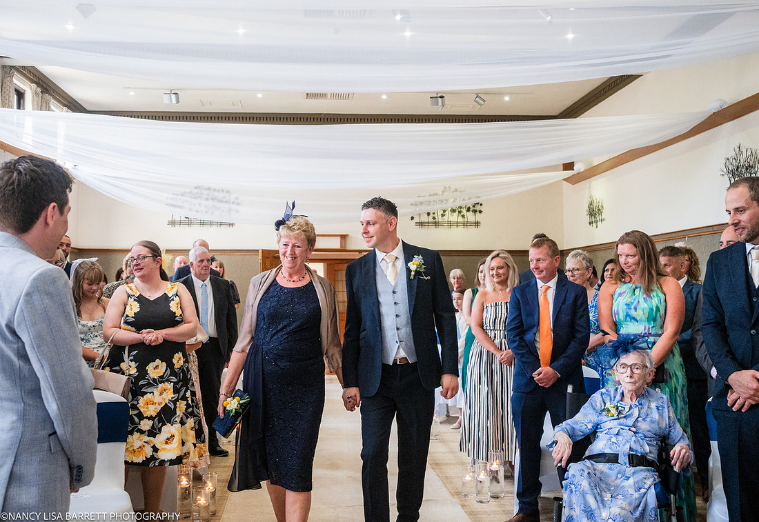 WEDDING CEREMONY ENTRANCE  AT THE LANCASTER HOUSE HOTEL, BAILRIGG, LANCASTER, LANCASHIRE