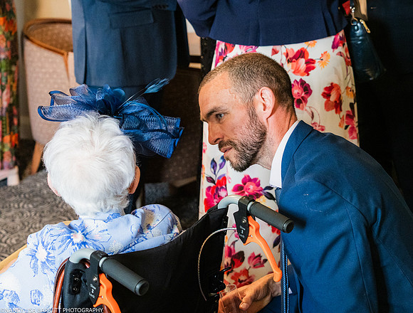 EDWARD GETTING READY AT THE LANCASTER HOUSE HOTEL, BAILRIGG, LANCASTER, LANCASHIRE