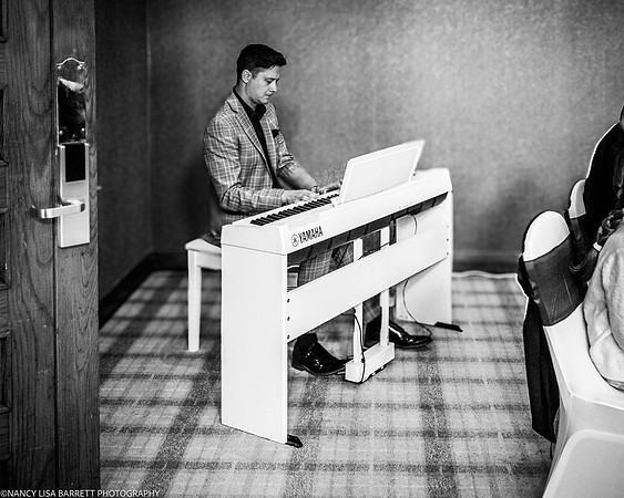 EDWARD GETTING READY AT THE LANCASTER HOUSE HOTEL, BAILRIGG, LANCASTER, LANCASHIRE