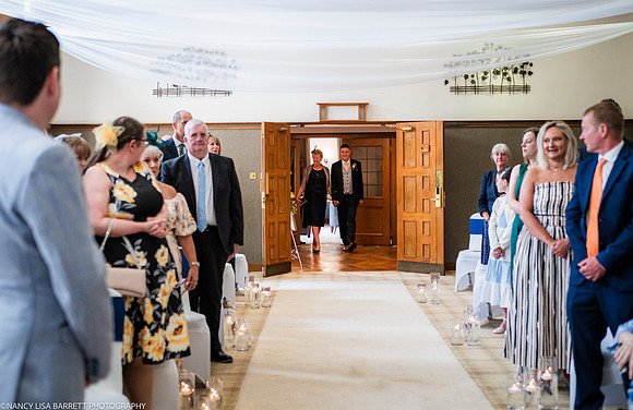 WEDDING CEREMONY ENTRANCE  AT THE LANCASTER HOUSE HOTEL, BAILRIGG, LANCASTER, LANCASHIRE