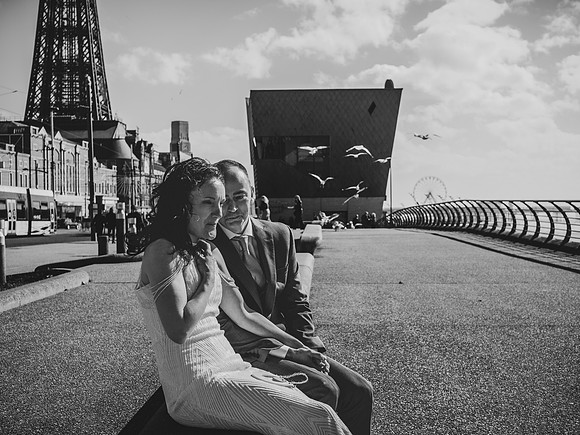 BLACKPOOL, LANCASHIRE SAND AND SEA WEDDING WITH CLAIRE AND OWEN - HIGHLIGHTS