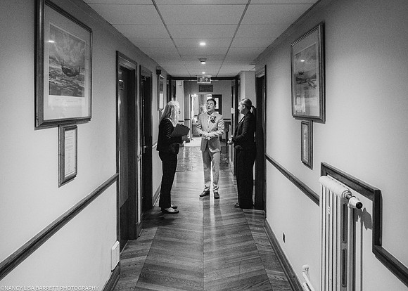 EDWARD GETTING READY AT THE LANCASTER HOUSE HOTEL, BAILRIGG, LANCASTER, LANCASHIRE
